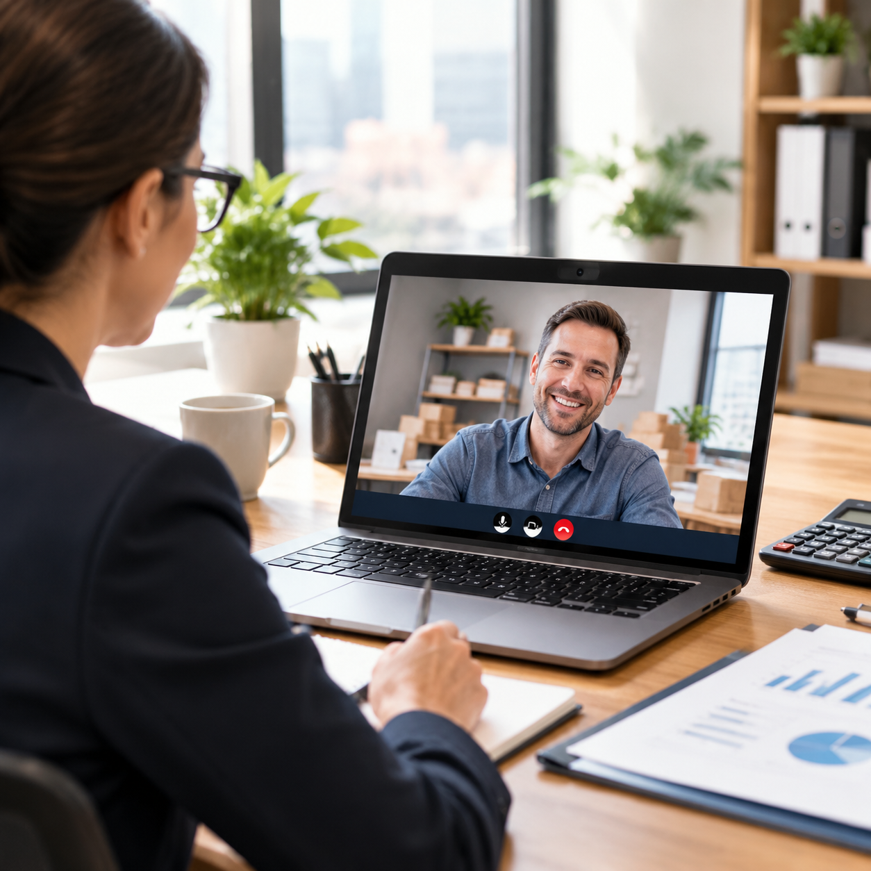 Accountant collaborating with a client